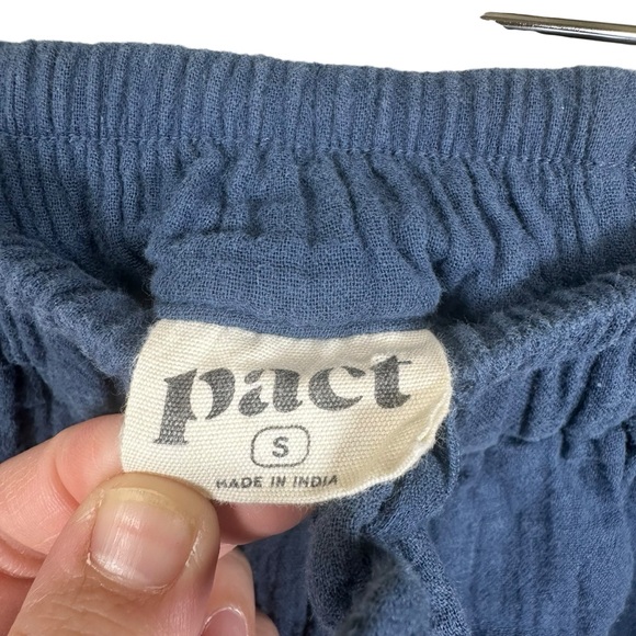 Pact Organic Cotton Double Gauze Pull-On Tapered Pant Coastal Blue Size S - Picture 6 of 9